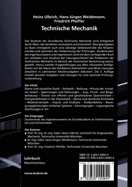 Produktbild: Technische Mechanik in Formeln, Aufgaben und L&ouml;sungen