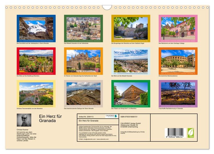 Produktbild: Ein Herz f&uuml;r Granada (Wandkalender 2026 DIN A3 quer), CALVENDO Monatskalender