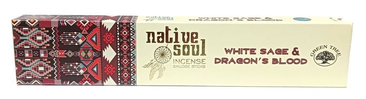 Produktbild: R&auml;ucherst&auml;bchen Green Tree Native Soul "White Sage & Dragons Blood" 15gr.