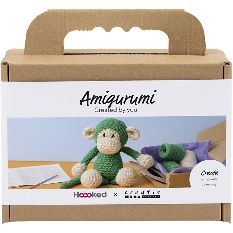 Produktbild: Creativ Company Kreativ Set Amigurumi, Affe, Gr&uuml;n, Creme