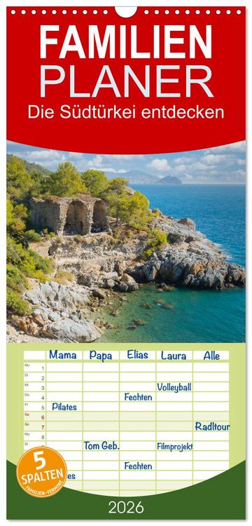 Produktbild: Familienplaner 2026 - Die S&uuml;dt&uuml;rkei entdecken mit 5 Spalten (Wandkalender, 21 x 45 cm) CALVENDO