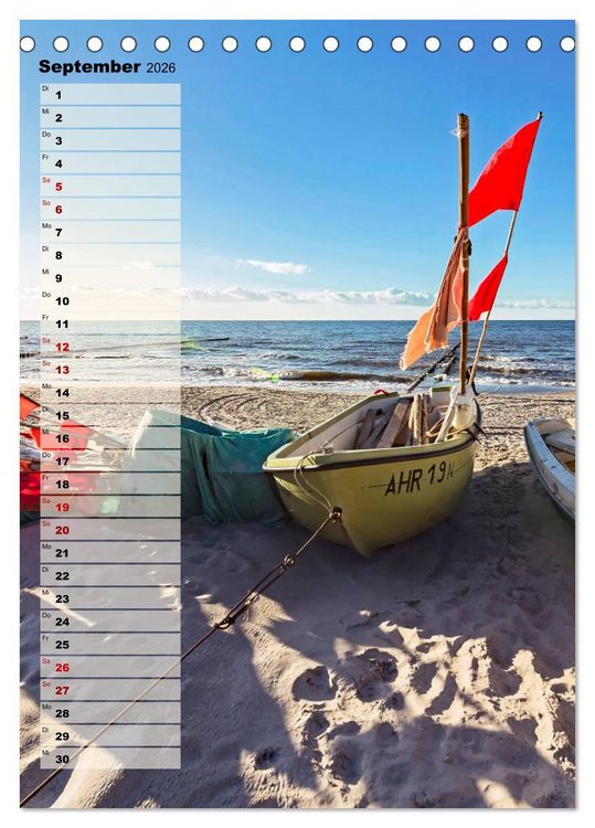 Produktbild: An der See Geburtstagsplaner (Tischkalender 2026 DIN A5 hoch), CALVENDO Monatskalender