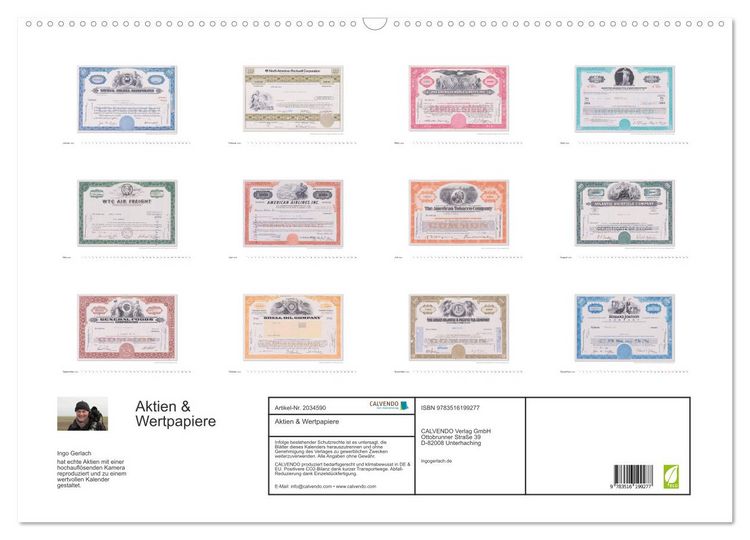 Produktbild: Aktien & Wertpapiere (Wandkalender 2026 DIN A2 quer), CALVENDO Monatskalender