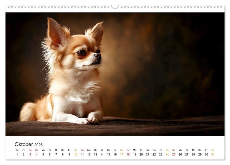 Produktbild: Chihuahua - kleine Energieb&uuml;ndel (hochwertiger Premium Wandkalender 2026 DIN A2 quer), Kunstdruck in Hochglanz