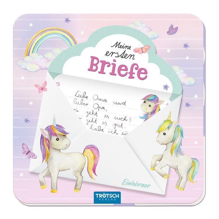 Produktbild: Tr&ouml;tsch Meine ersten Briefe Briefpapierbuch Einhorn