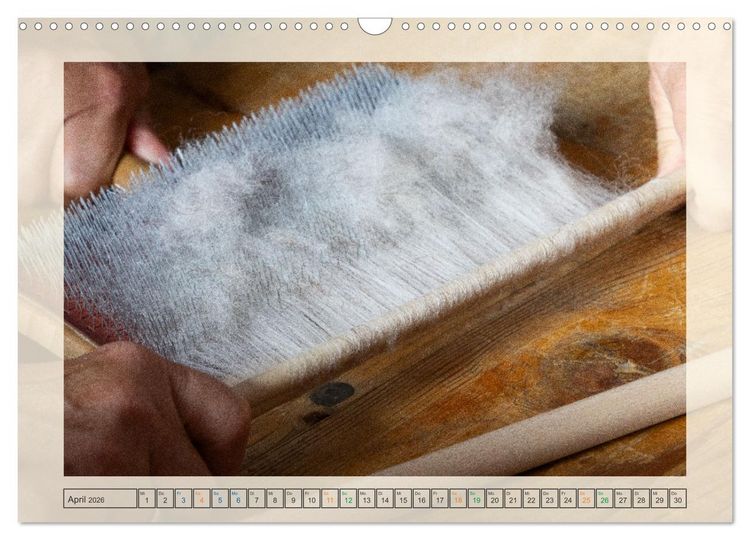 Produktbild: Von der Rohwolle zum Faden (Wandkalender 2026 DIN A3 quer), CALVENDO Monatskalender