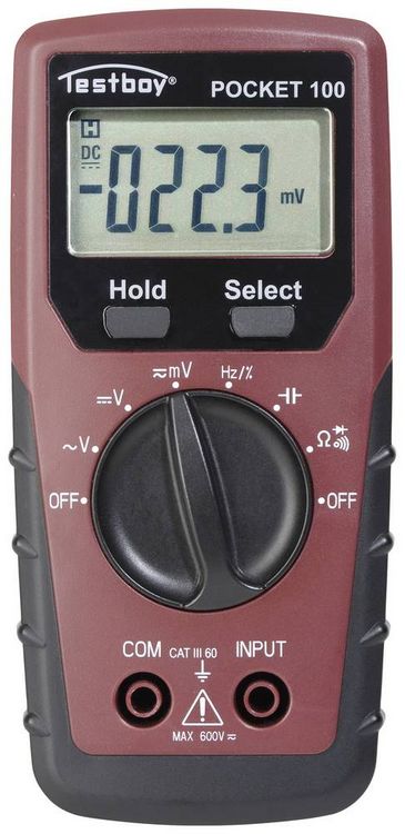 Produktbild: Testboy TB Pocket 100 Hand-Multimeter digital CAT III 600V Anzeige (Counts): 4000