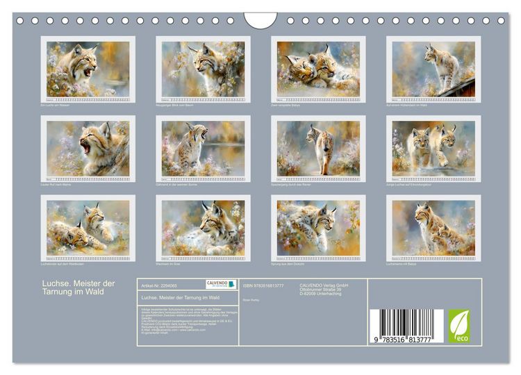 Produktbild: Luchse. Meister der Tarnung im Wald (Wandkalender 2027 DIN A4 quer), CALVENDO Monatskalender