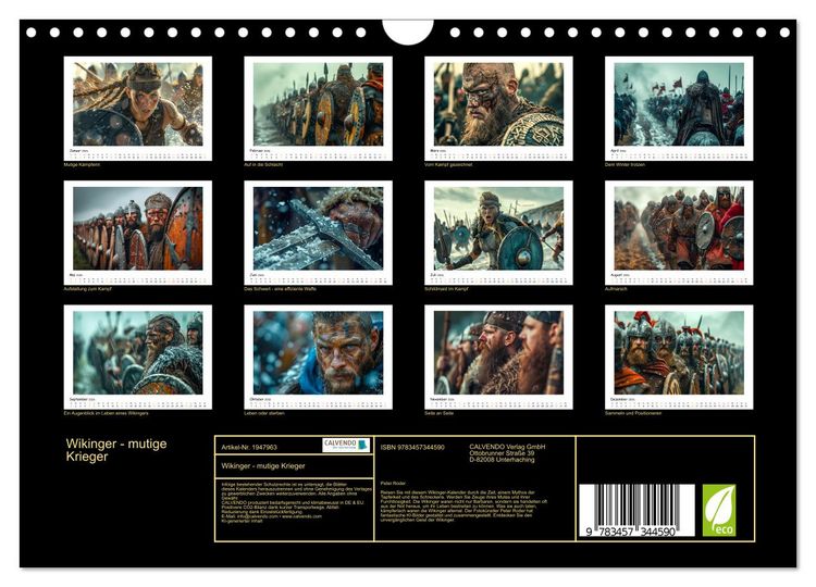 Produktbild: Wikinger - mutige Krieger (Wandkalender 2026 DIN A4 quer), CALVENDO Monatskalender