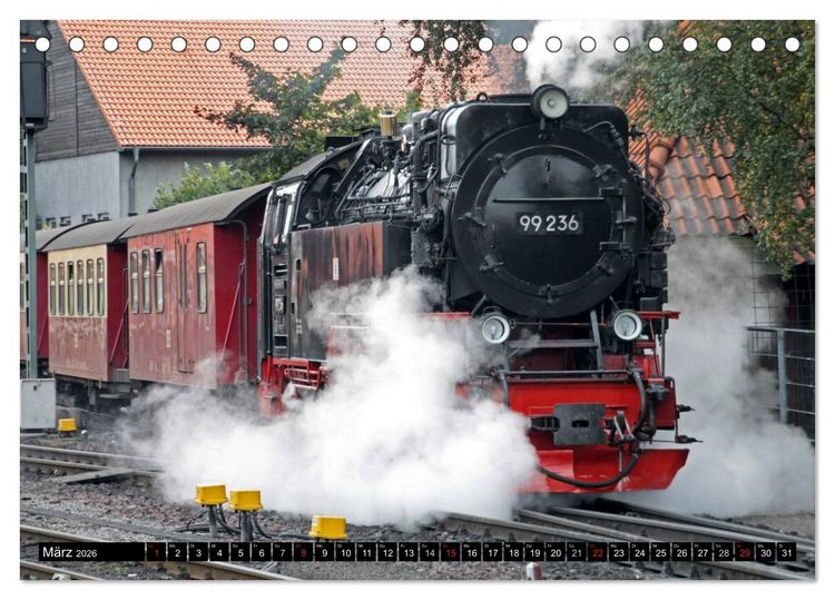 Produktbild: Die Brockenbahn - Mit Volldampf durch den Harz (Tischkalender 2026 DIN A5 quer), CALVENDO Monatskalender
