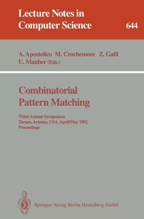Produktbild: Combinatorial Pattern Matching