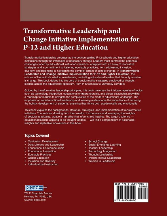 Produktbild: Transformative Leadership and Change Initiative Implementation for P-12 and Higher Education
