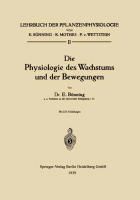 Produktbild: Die Physiologie des Wachstums und der Bewegungen