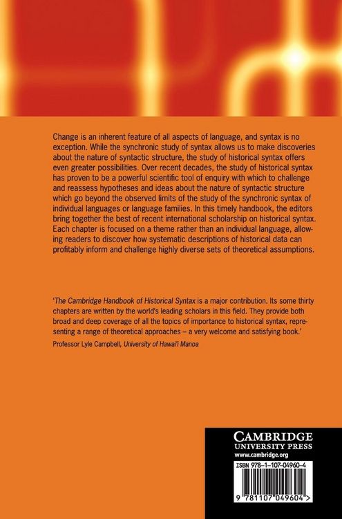 Produktbild: The Cambridge Handbook of Historical Syntax