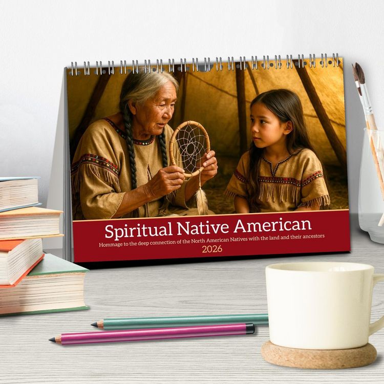 Produktbild: Spiritual Native American (Desk Calendar 2026 DIN A5 landscape), CALVENDO 12 Month DeskCalendar