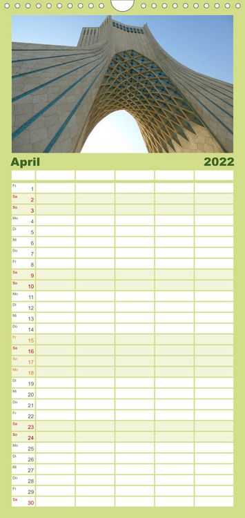 Produktbild: Familienplaner Iran - Eine Bilder-Reise (Wandkalender 2022 , 21 cm x 45 cm, hoch)