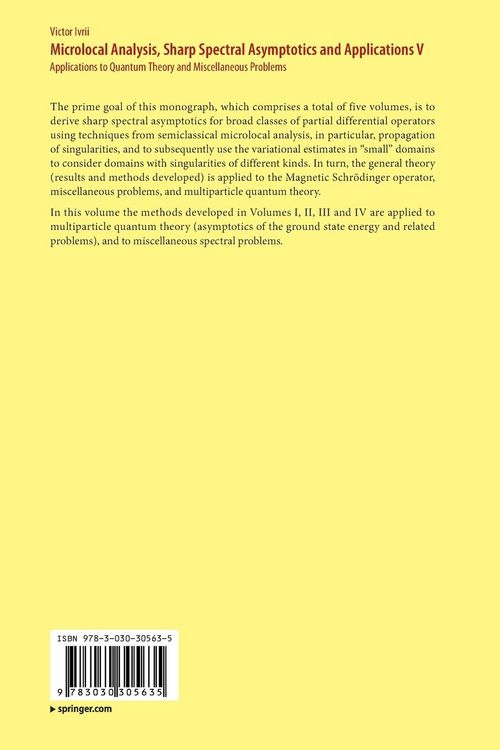 Produktbild: Microlocal Analysis, Sharp Spectral Asymptotics and Applications V