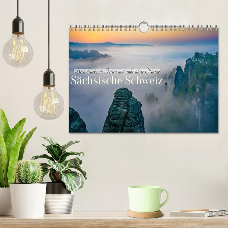 Produktbild: S&auml;chsische Schweiz - Beeindruckende Felsen und unber&uuml;hrte Natur (Wandkalender 2026 DIN A4 quer), CALVENDO Monatskalender