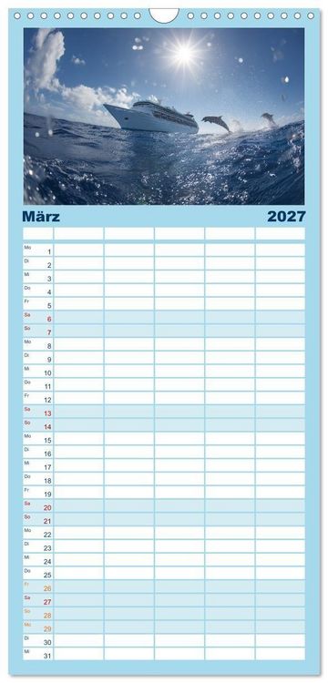 Produktbild: Familienplaner 2027 - Kreuzfahrtschiffe Kalender - Kreuzfahrten und Giganten der Meere mit 5 Spalten (Wandkalender, 21 x 45 cm) CALVENDO