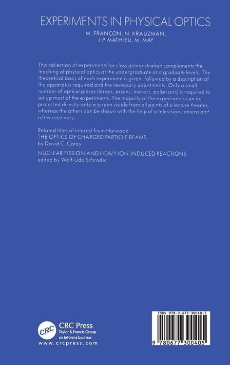 Produktbild: Experiments In Physical Optics