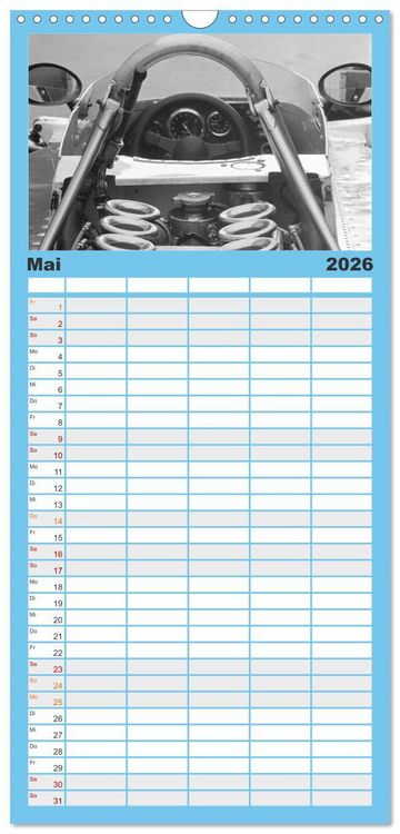 Produktbild: Familienplaner 2026 - Formel, Rennen, Boxengasse 1971-&acute;83 mit 5 Spalten (Wandkalender, 21 x 45 cm) CALVENDO