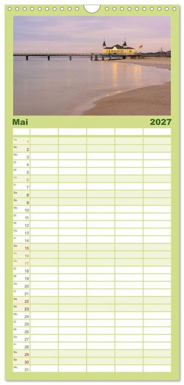 Produktbild: Familienplaner 2027 - Usedom - Deutscher Inseltraum mit 5 Spalten (Wandkalender, 21 x 45 cm) CALVENDO