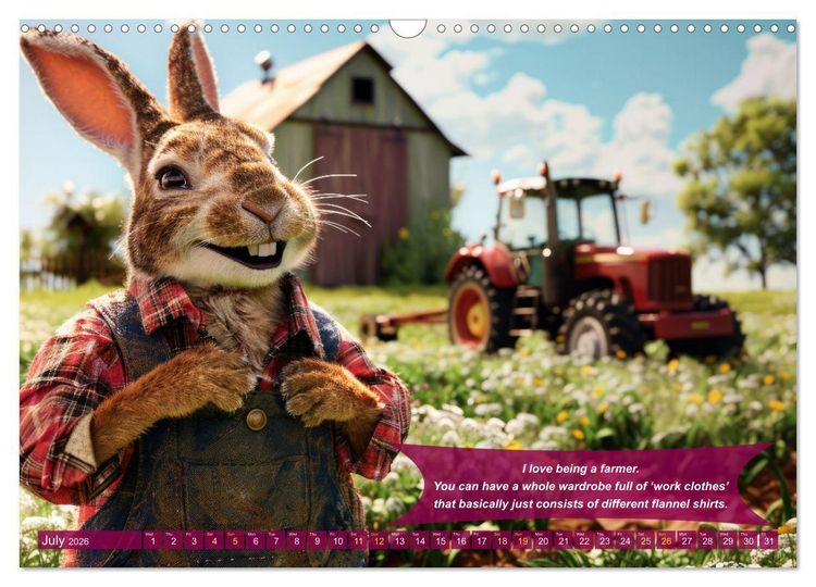 Produktbild: Funny charming animals as farmers (Wall Calendar 2026 DIN A3 landscape), CALVENDO 12 Month Wall Calendar