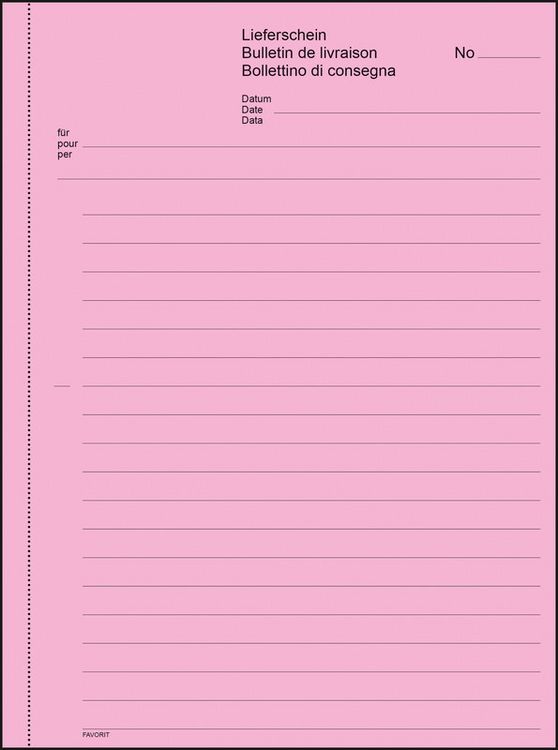 Produktbild: FAVORIT Durchschreibebuch Lieferscheine, A6 100 x 2 r/w d/f/i