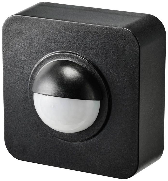 Produktbild: Sygonix SY-5046552 Aufputz PIR-Bewegungsmelder 120&deg; Schwarz IP65