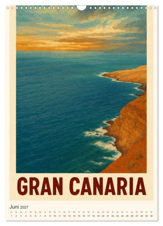 Produktbild: City Poster Gran Canaria (Wandkalender 2027 DIN A3 hoch), CALVENDO Monatskalender