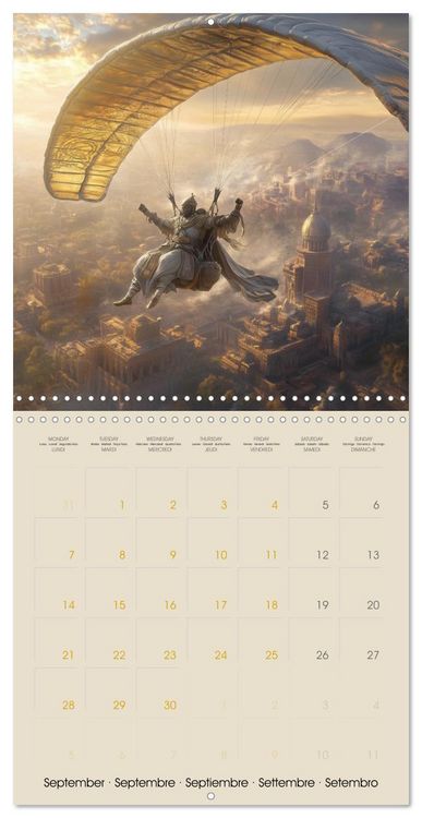 Produktbild: Flying through ancient history with AI (Wall Calendar 2026 12 &times; 12 Inch) CALVENDO 12 Month Wall Calendar