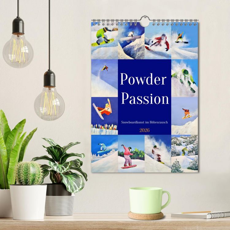Produktbild: Powder Passion - Snowboardkunst im H&ouml;henrausch (Wandkalender 2026 DIN A4 hoch), CALVENDO Monatskalender