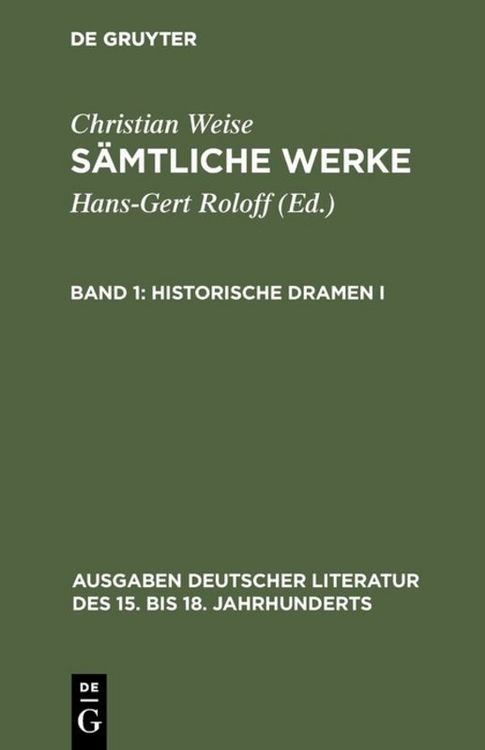 Produktbild: Historische Dramen I