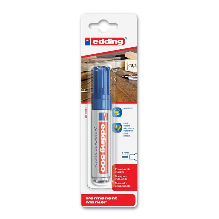 Produktbild: edding Permanentmarker 500 blau 2-7mm Blister