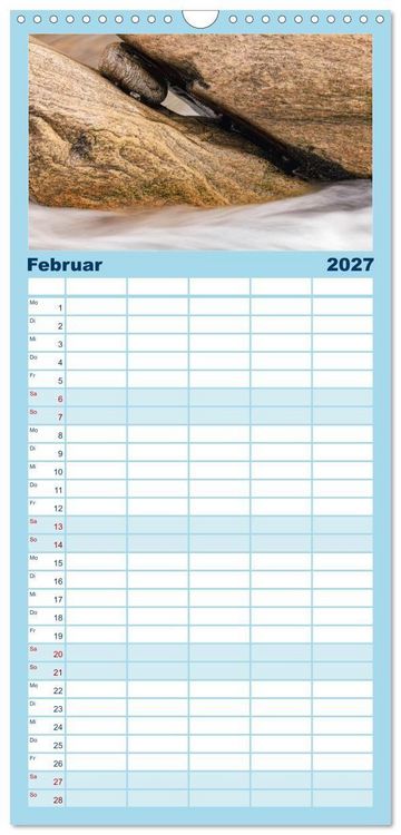 Produktbild: Familienplaner 2027 - Farben und Formen der Verzasca mit 5 Spalten (Wandkalender, 21 x 45 cm) CALVENDO