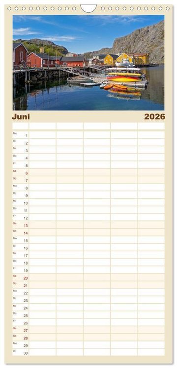 Produktbild: Familienplaner 2026 - Lofoten - Norwegische Trauminseln mit 5 Spalten (Wandkalender, 21 x 45 cm) CALVENDO