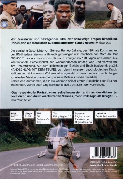 Produktbild: Handschlag mit dem Teufel - General Romeo Dallaire und der V&ouml;lkermord in Ruanda (OmU)