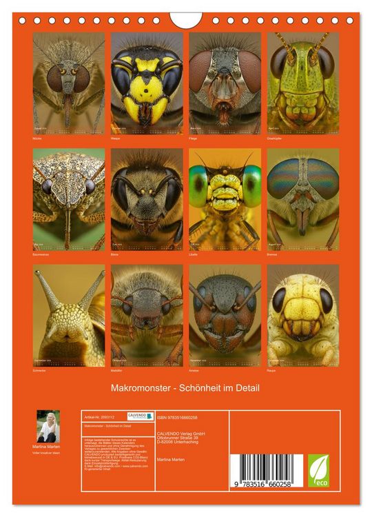 Produktbild: Makromonster - Sch&ouml;nheit im Detail (Wandkalender 2026 DIN A4 hoch), CALVENDO Monatskalender