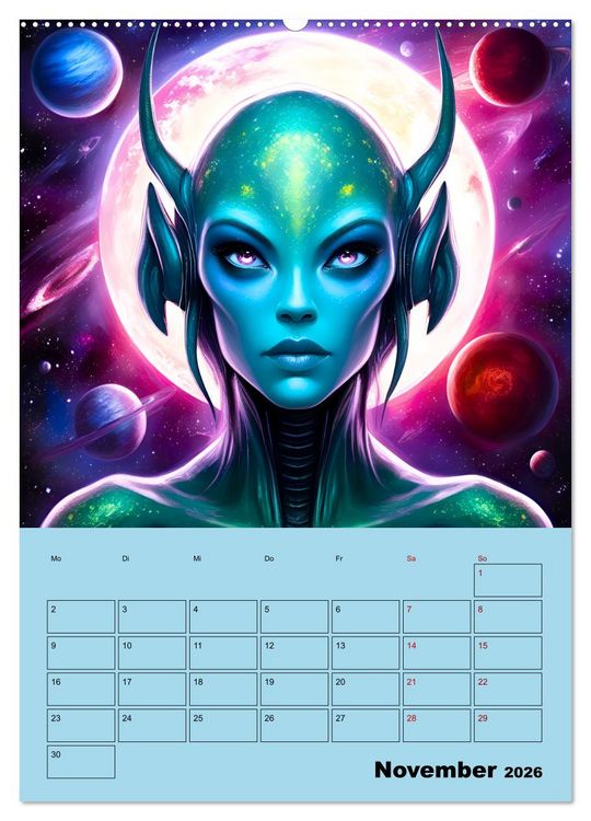 Produktbild: Galaktische Begegnungen (hochwertiger Premium Wandkalender 2026 DIN A2 hoch), Kunstdruck in Hochglanz