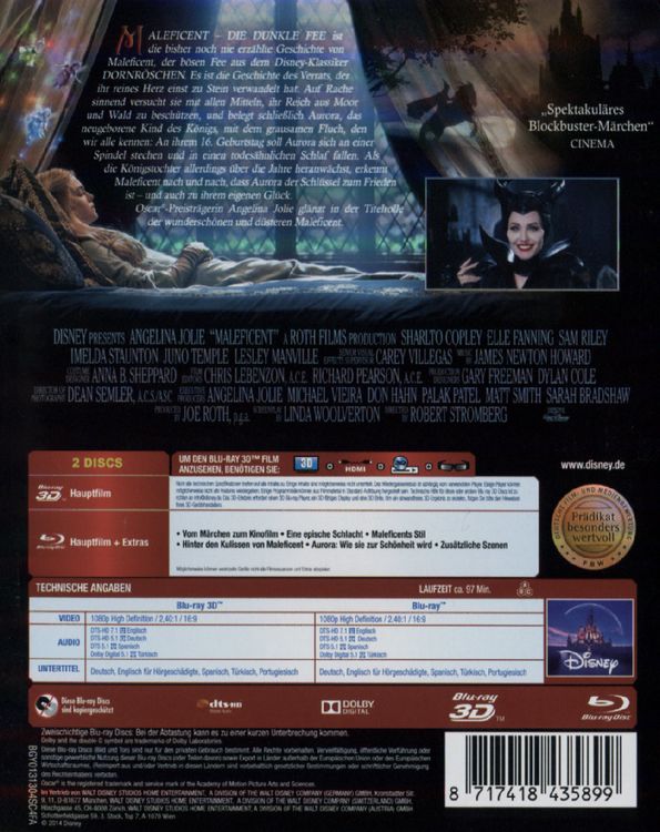 Produktbild: Maleficent - Die dunkle Fee - Ungek&uuml;rzte Fassung (+ Blu-ray)
