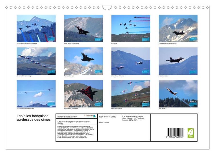 Produktbild: Les ailes fran&ccedil;aises au-dessus des cimes (Calendrier mural 2026 DIN A3 vertical), CALVENDO calendrier mensuel