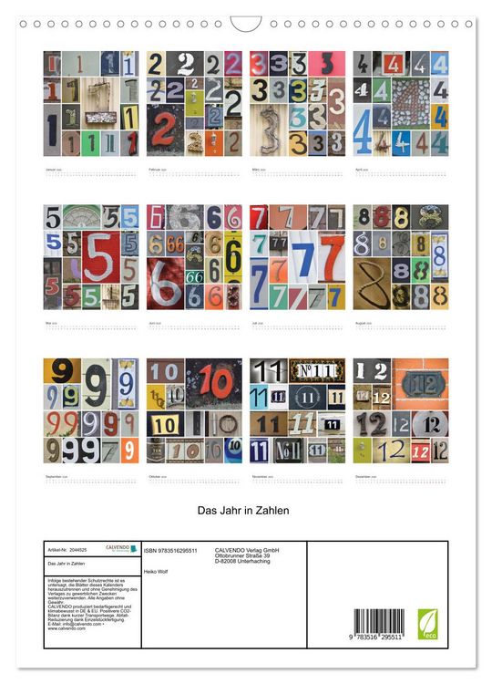 Produktbild: Das Jahr in Zahlen (Wandkalender 2026 DIN A3 hoch), CALVENDO Monatskalender