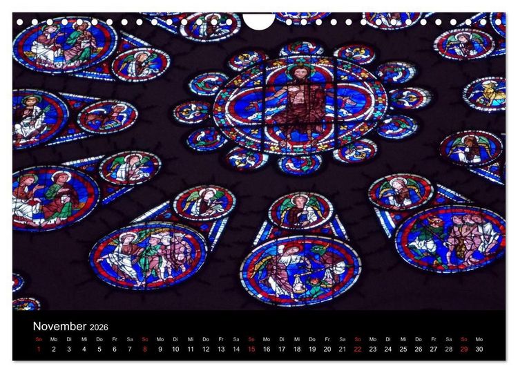 Produktbild: Bilder aus Licht - Notre Dame de Chartres (Wandkalender 2026 DIN A4 quer), CALVENDO Monatskalender