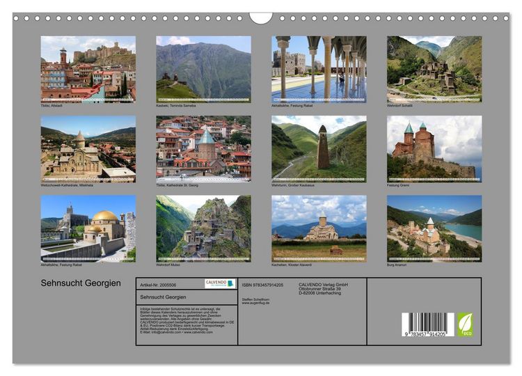 Produktbild: Sehnsucht Georgien (Wandkalender 2026 DIN A3 quer), CALVENDO Monatskalender