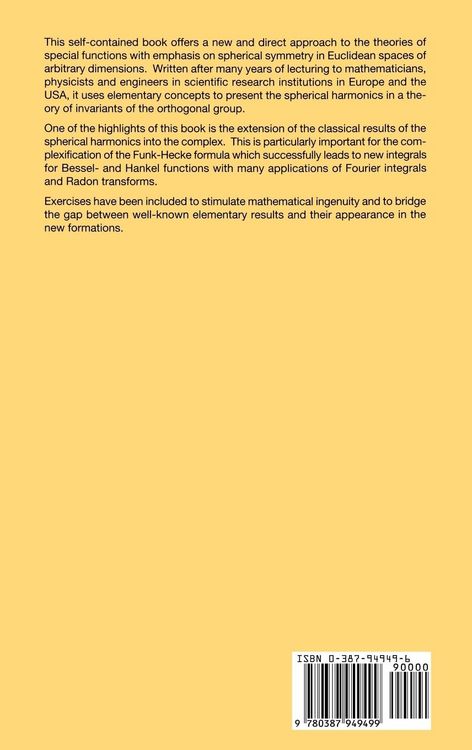 Produktbild: Analysis of Spherical Symmetries in Euclidean Spaces