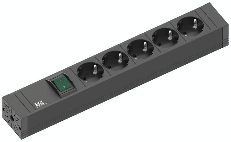 Produktbild: Bachmann 420.0013 Steckdosenleiste mit Schalter Schwarz Schutzkontakt 1St.