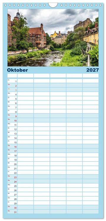 Produktbild: Familienplaner 2027 - Faszination Edinburgh mit 5 Spalten (Wandkalender, 21 x 45 cm) CALVENDO