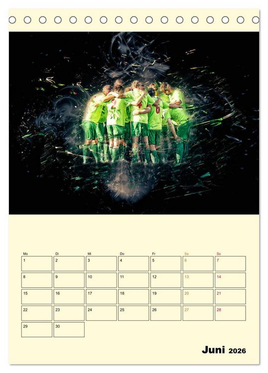 Produktbild: Fu&szlig;ball - Feuer (Tischkalender 2026 DIN A5 hoch), CALVENDO Monatskalender