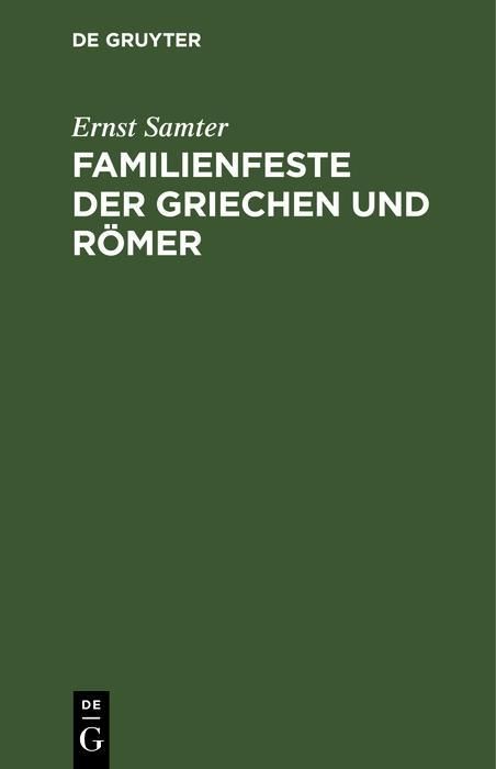 Produktbild: Familienfeste der Griechen und R&ouml;mer