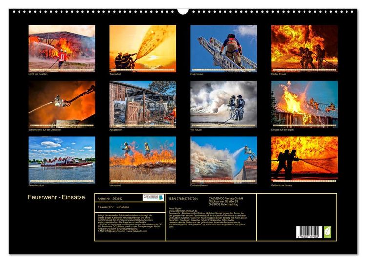 Produktbild: Feuerwehr - Eins&auml;tze (Wandkalender 2026 DIN A2 quer), CALVENDO Monatskalender